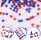 1200pcs Red White and Blue Beads, 4th of July Beads Patriotic Star Shaped Beads for Crafts